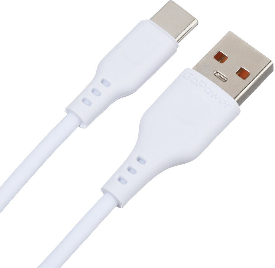 Кабель GoPower 00-00018565 USB Type-A - USB Type-C (1 м, белый)
