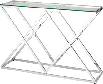 Консольный стол Stool Group Инсигния 115x30 ECST-026 (прозрачное стекло/сталь серебристый)