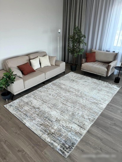 Ковер для жилой комнаты Radjab Carpet Бьянка прямоугольник D060A 7621RK-b 2x2.9 (cream shirink/vizon fdy)