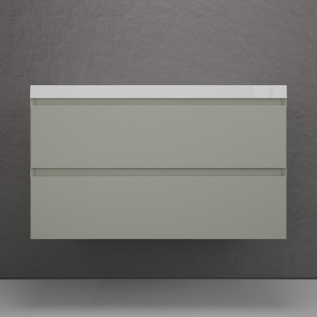 Symbolite Тумба под умывальник Манхэттен 100 Plus 2 ящика + Asti 100x45 (подвесная, олива/жасмин)