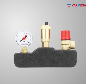 Запорная арматура Varmega Группа безопасности котла 1", латунь, с термоизоляцией VM16011