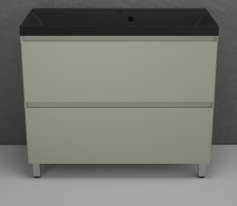 Symbolite Тумба под умывальник Манхэттен 100 Plus 2 ящика + Line 100x48 (олива/антрацит)