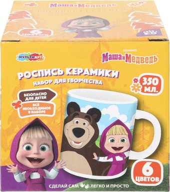 Набор для рисования MultiArt Кружка для росписи Маша и Медведь MUG-129503