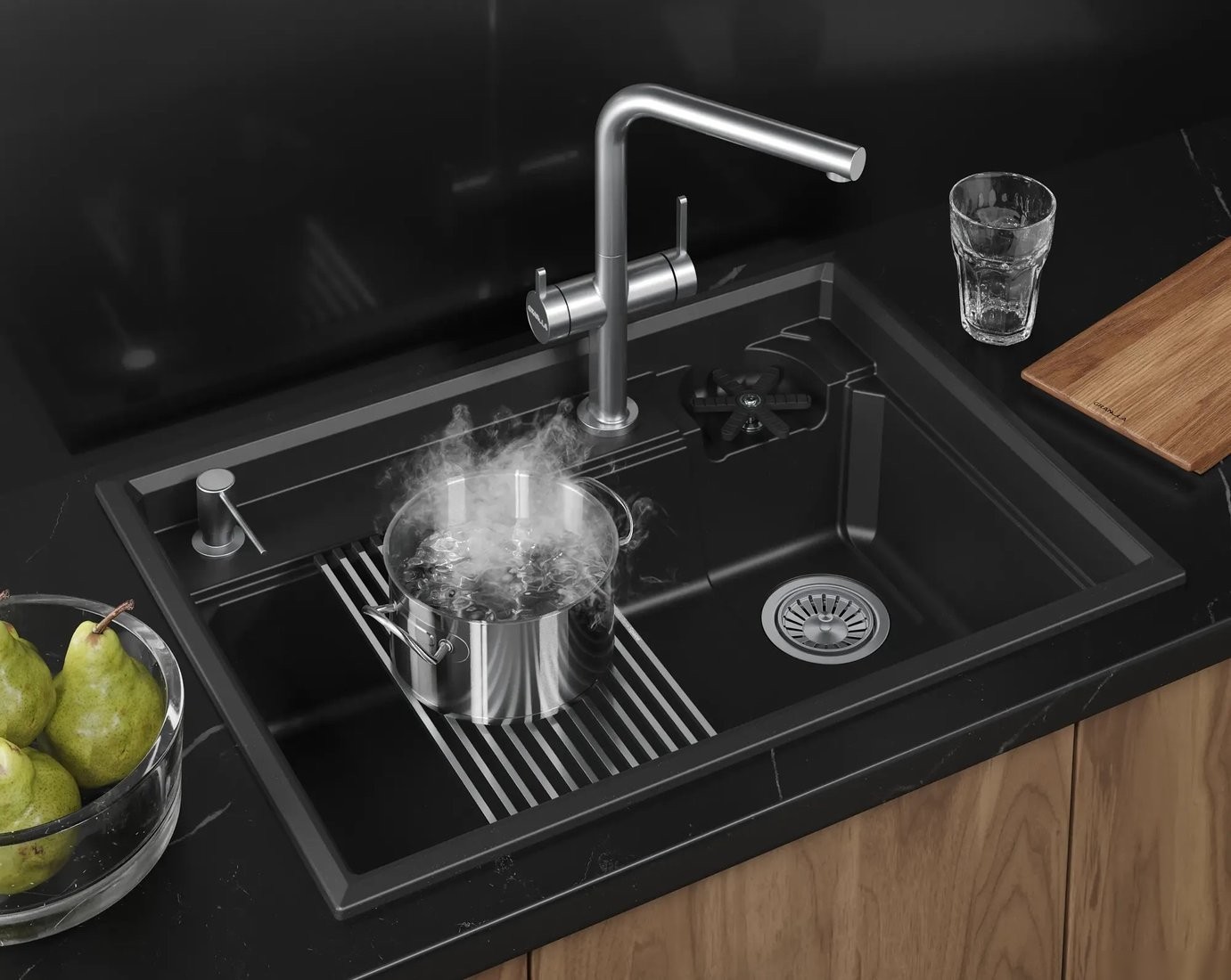 Кухонная мойка Granula KS-7308R (шварц)