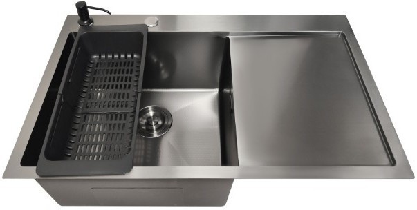 Кухонная мойка Stellar Decor S6550NB-L-D (нано черный)