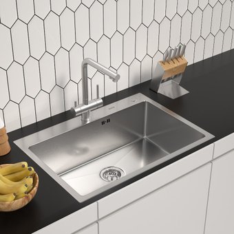 Кухонная мойка ARFEKA ECO AR 700*500 SATIN DECOR VOLCANIC ROCK