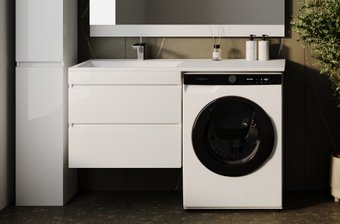 Symbolite Тумба под умывальник Даллас 130 Люкс Plus (подвесная, белый)
