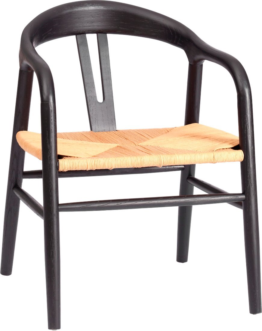 Стул TetChair Vali дерево вяз/бечевка (черный)