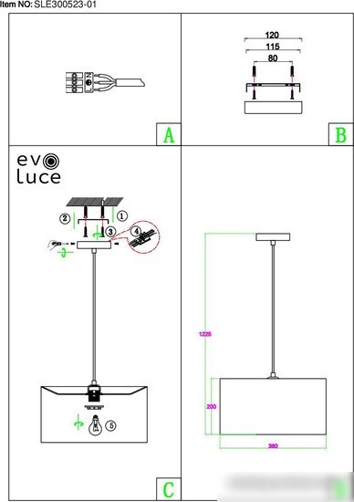 Подвесная люстра Evoluce SLE300553-01