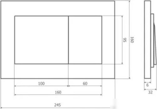 Панель смыва Axus 097LB Slim (черный)