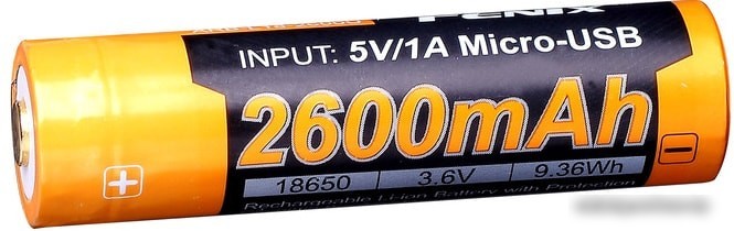 Батарейки Fenix 18650 Li-Ion 2600mAh Micro USB