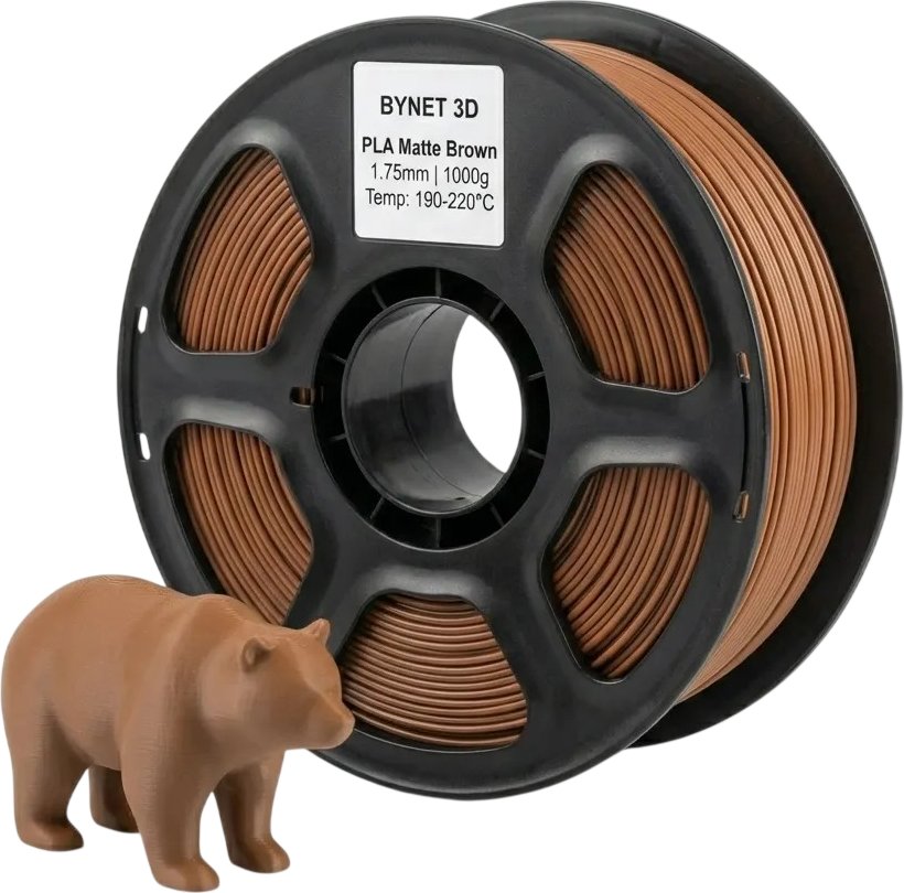 Филамент BYNET3D PLA BN_PLA20_BR (Matte Brown)