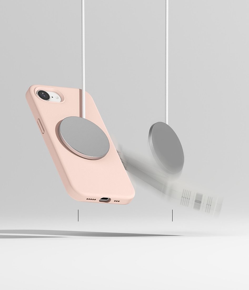 Чехол для телефона Ringke Silicone Magnetic для iPhone 17e/16e (Pink Sand)