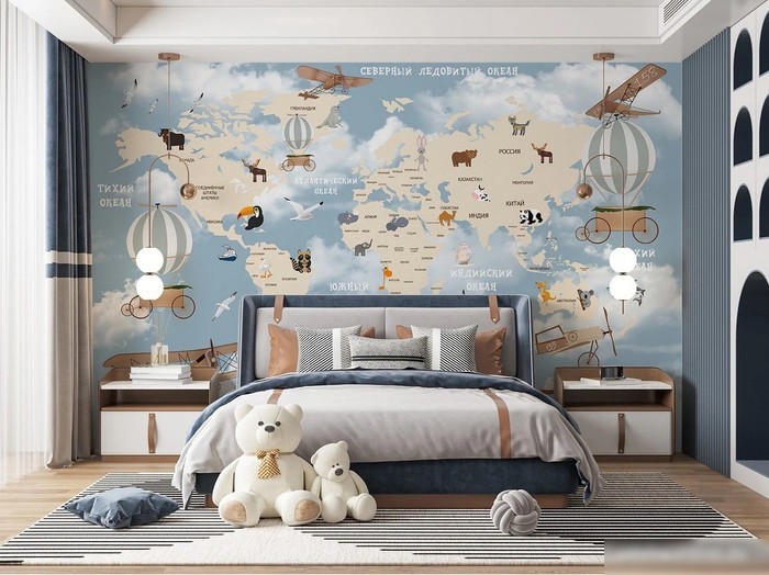 Фотообои Citydecor Детская Карта мира 81 300x260