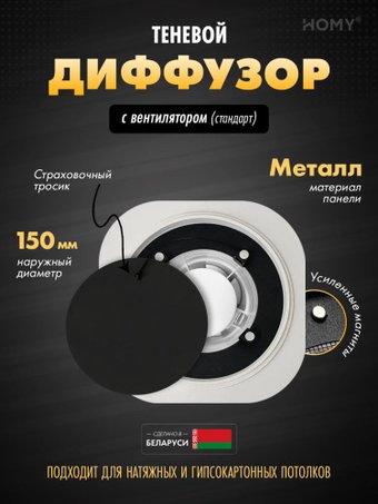 Вентиляционная решетка HOMY AIR круглый A100BS d150 (черная)