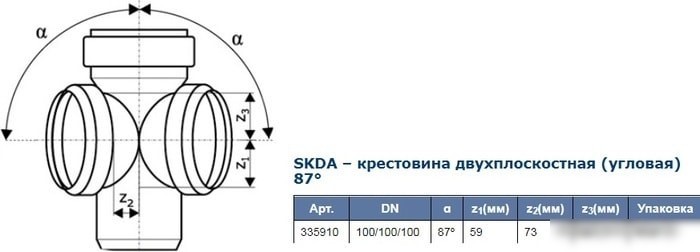 Ostendorf Skolan dB SKDA – крестовина двухплоскостная 100x87° 335910