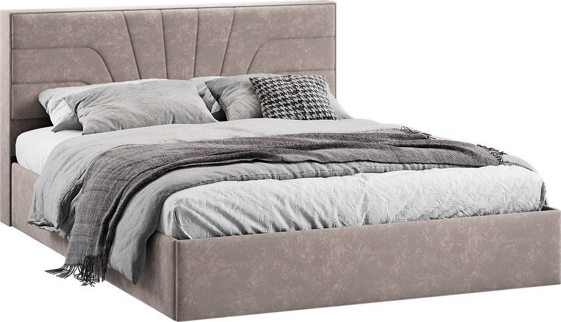 Кровать Трия Пандора с ПМ и заглушиной 160x200 Тип 1 (велюр Brut Mocco 06)
