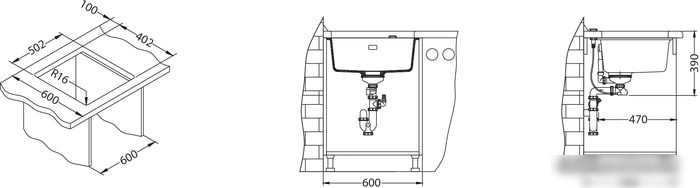Кухонная мойка Alveus Quadrix 50 (галька)