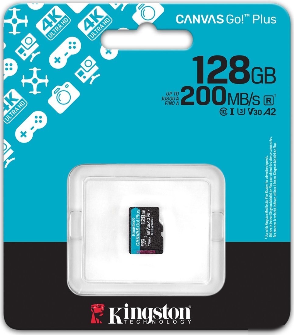Карта памяти Kingston Canvas Go! microSDXC 128GB SDCG4/128GBSP