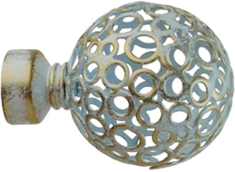 Наконечник для карниза Lm Decor YF095 Ажур 25мм (белое золото)