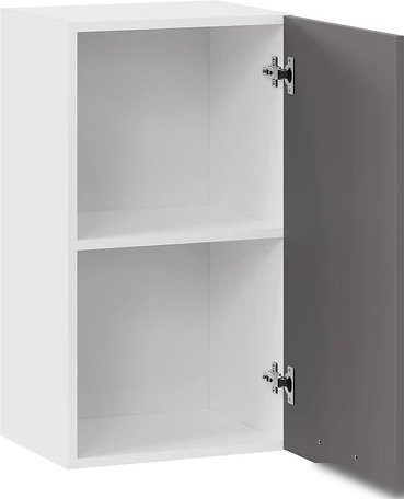 Шкаф навесной Трия Тиана 1ВВ4 с одной дверью (белый/асфальт супермат)