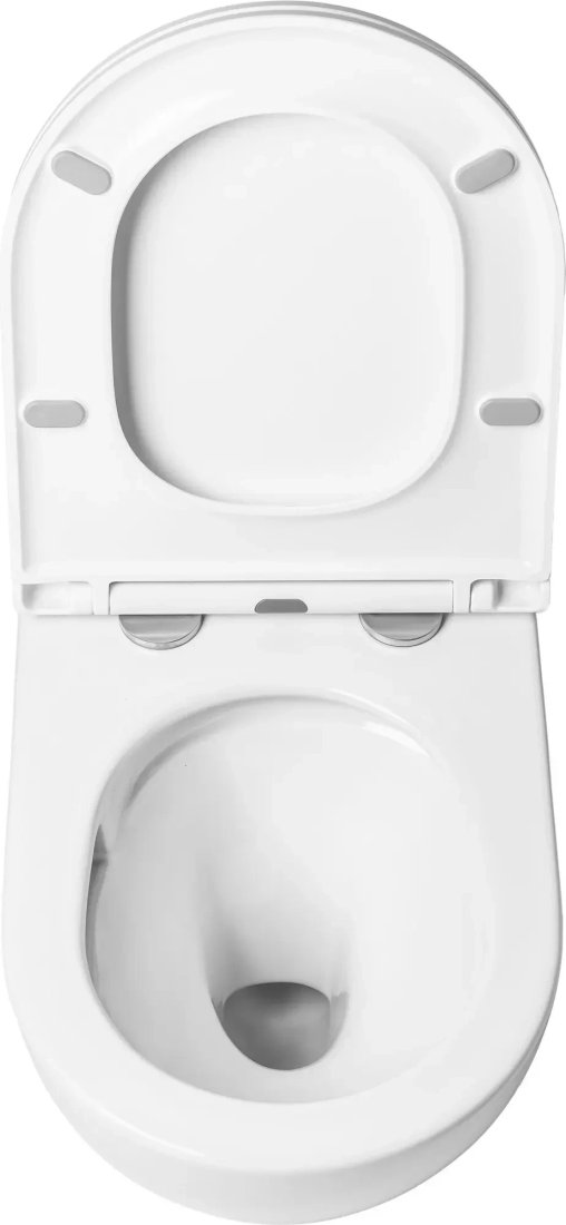 Унитаз подвесной Saniteco KW-9003WT + 501 + K02-W (с кнопкой, белый)