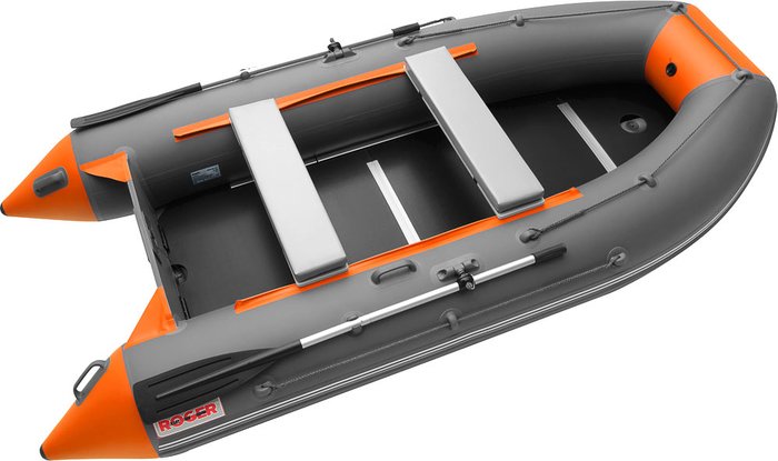 Моторно-гребная лодка Roger Boat Hunter Keel 3200 (малокилевая, графит/оранжевый)