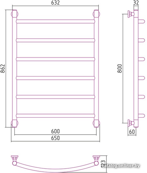 Полотенцесушитель Сунержа Галант+ 800x600 00-0200-8060