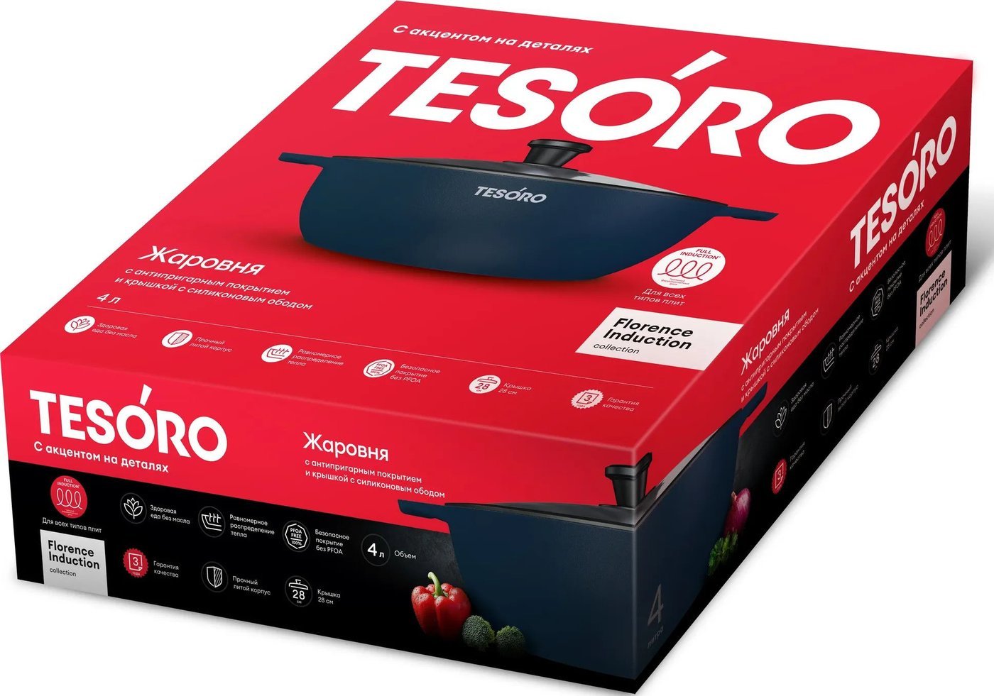 Жаровня Tesoro Florence Induction Total Blue TF6540tbi