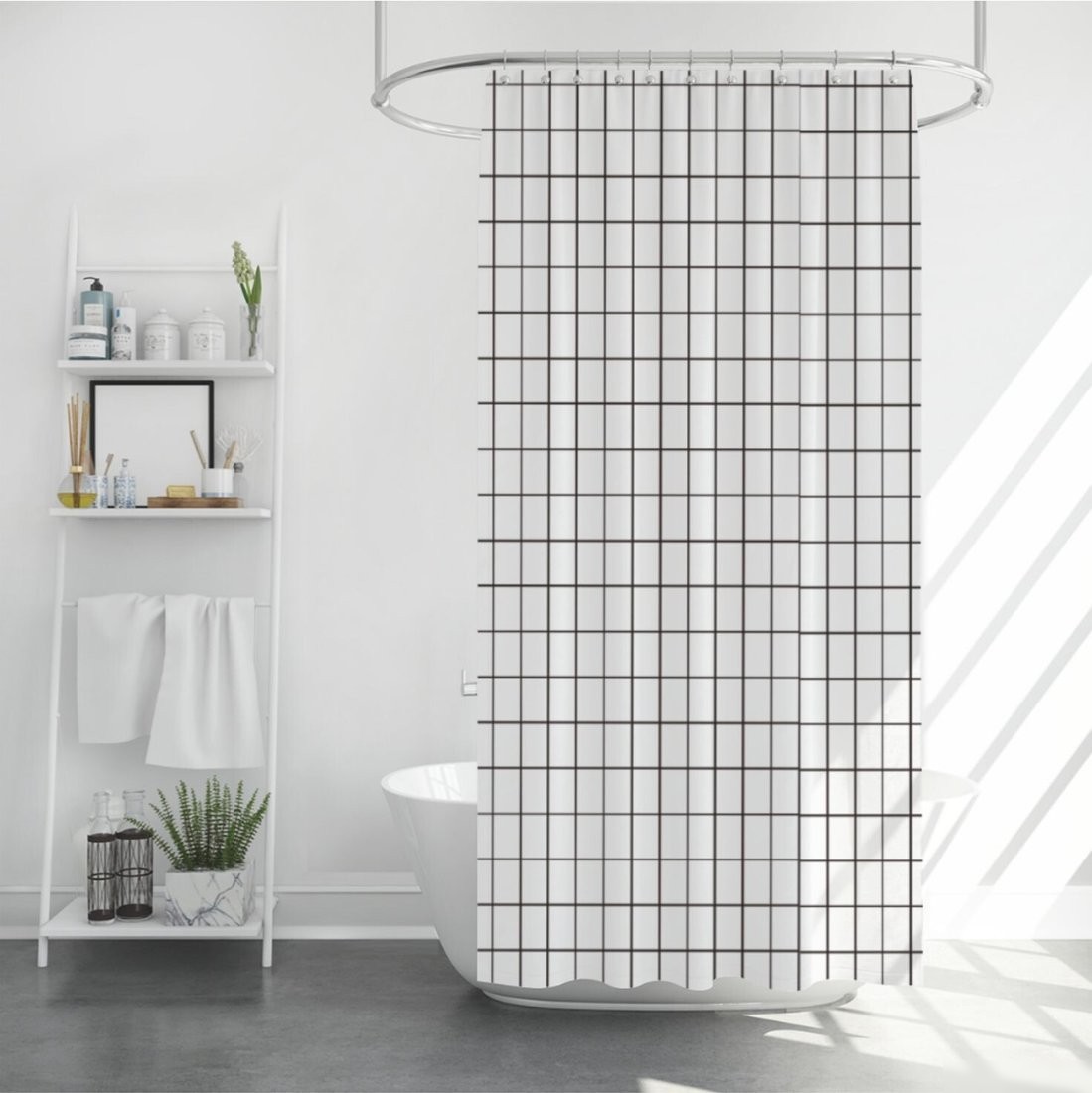 Шторка-занавеска для ванны Perfecto Linea Harmony 36-118203 (клетка)