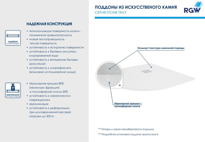 Душевой поддон RGW ST/R-W 90x90