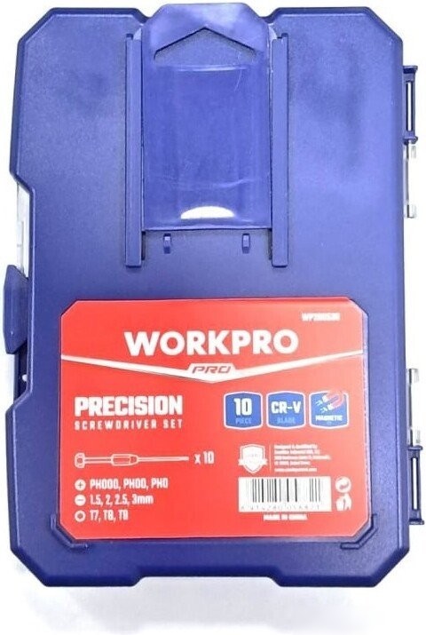 Набор отверток прецизионных Workpro WP200530 (10 предметов)