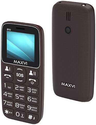 Кнопочный телефон Maxvi B110 (коричневый)
