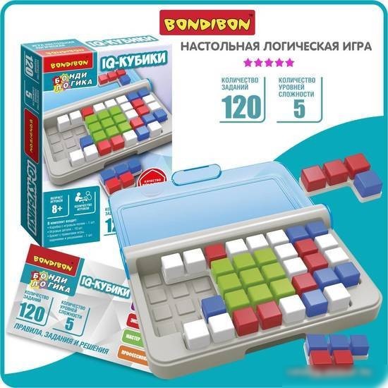 Настольная игра Bondibon БондиЛогика IQ-Кубики ВВ5955