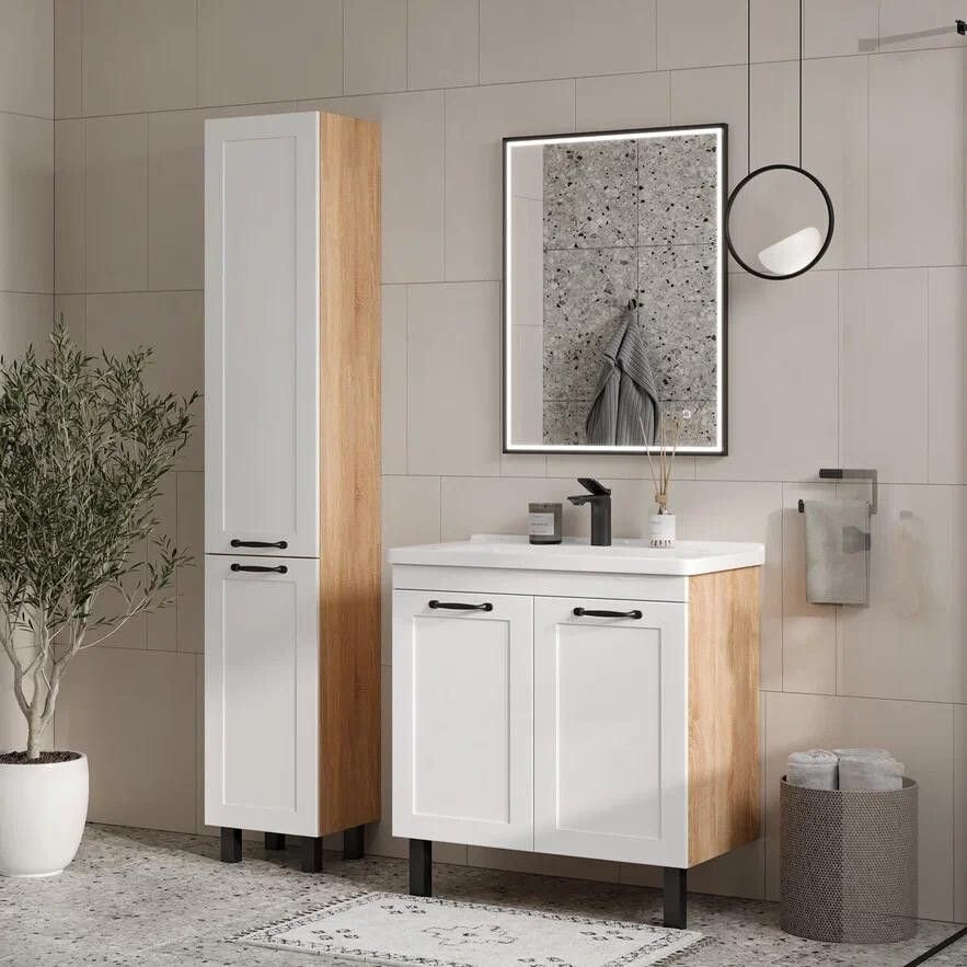 EQUIL Тумба с умывальником Lago 80.2D + Kirovit Фостер 80 (4640021064733) (напольная)