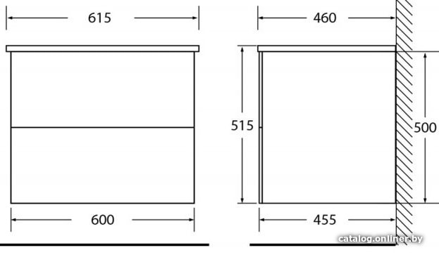 BelBagno Тумба под умывальник Etna-600-2C-SO-BL-P (bianco lucido)