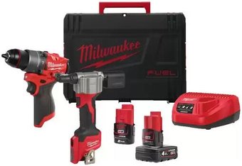 Milwaukee M12 FPP2D2-422X 4933480593 (шуруповерт, заклепочник, 2 АКБ, кейс)