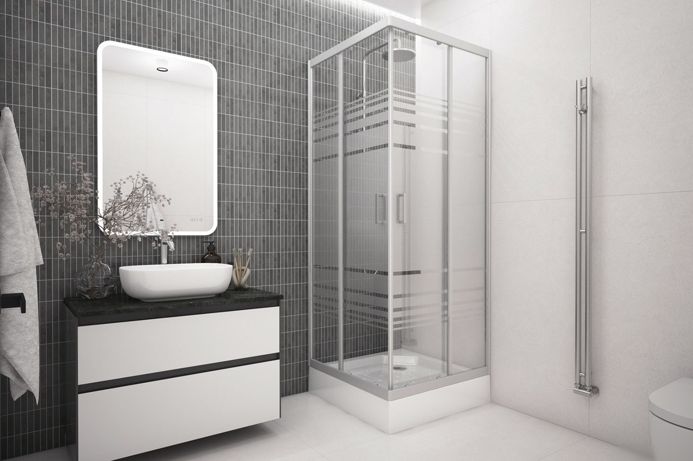 Душевой уголок Метакам City Trend Grey 90x90x185 (без поддона)