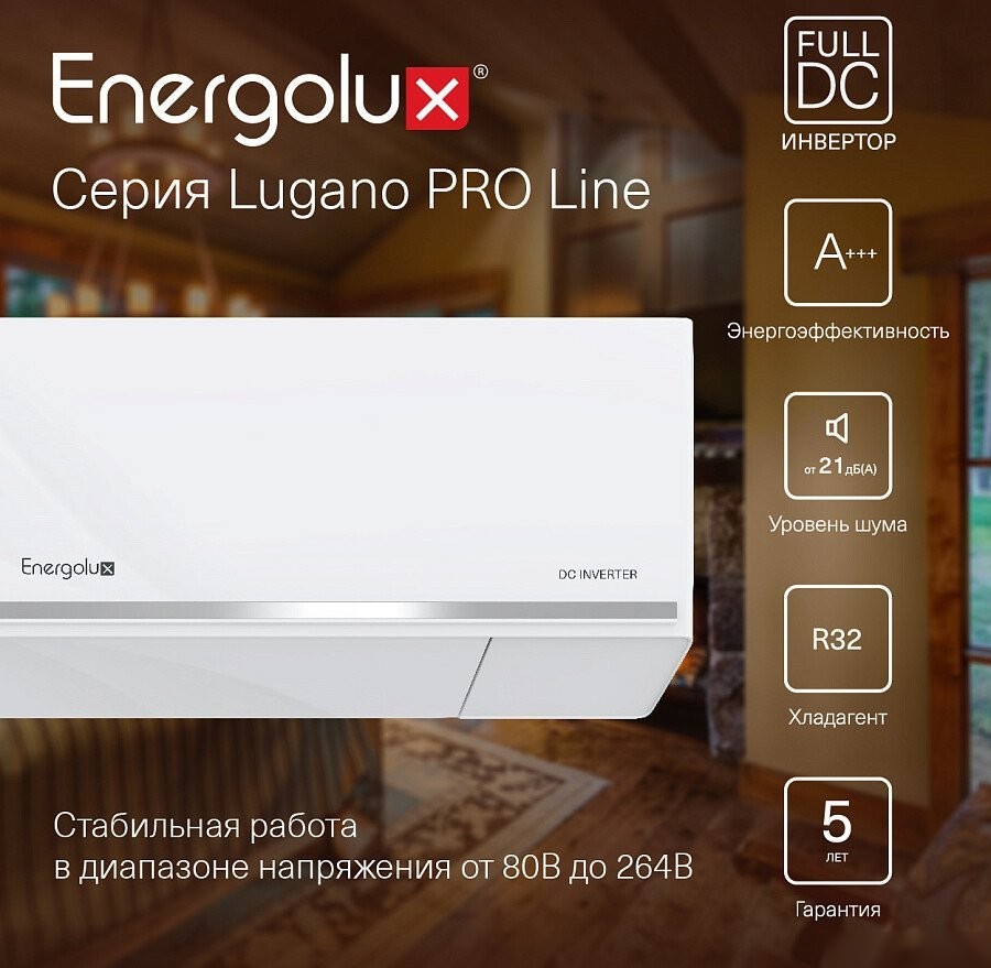 Кондиционер Energolux Lugano Pro Line inverter SAS18DL2-AI/SAU18DL2-AI
