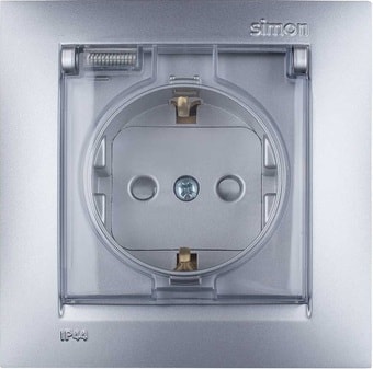 Розетка Simon 1590450-033 (алюминий)