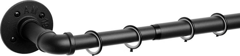 Карниз для штор UG Home Раздвижной 1-рядный 1КМ-180-360-Ч (черный, 1.8-3.6м)