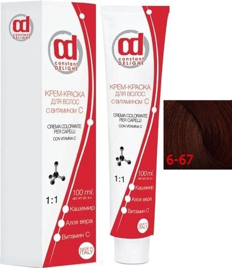 Крем-краска для волос Constant Delight Crema Colorante с витамином С 6/67 темно-русый шоколадно-медный