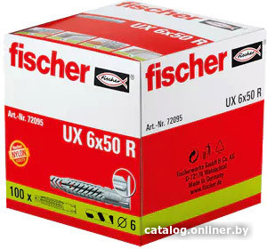 Дюбель универсальный Fischer UX 6 x 50 R 72095 (100 шт) Дюбель универсальный Fischer UX 6 x 50 R 72095 (100 шт)
