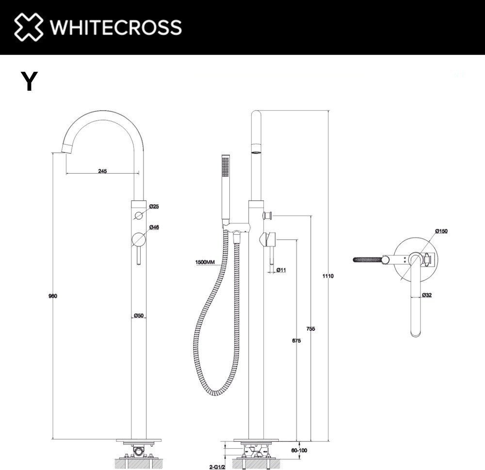 Смеситель Whitecross Y1233CPB (брашированная медь)