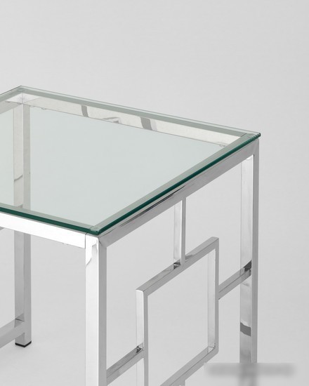 Журнальный столик Stool Group Бруклин 55x55 EET-013 (прозрачное стекло/сталь серебристый)