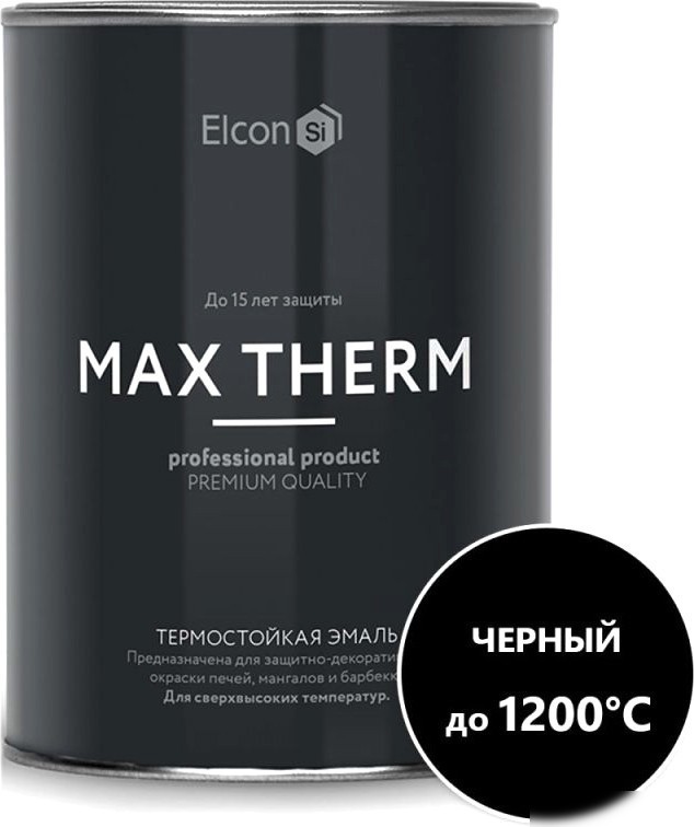 Эмаль Elcon Термостойкая до 1200C 0.4 кг (черный)