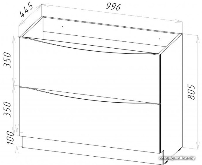 BelBagno Тумба под умывальник Marino-1000-2C-PIA-BL-P (bianco lucido)