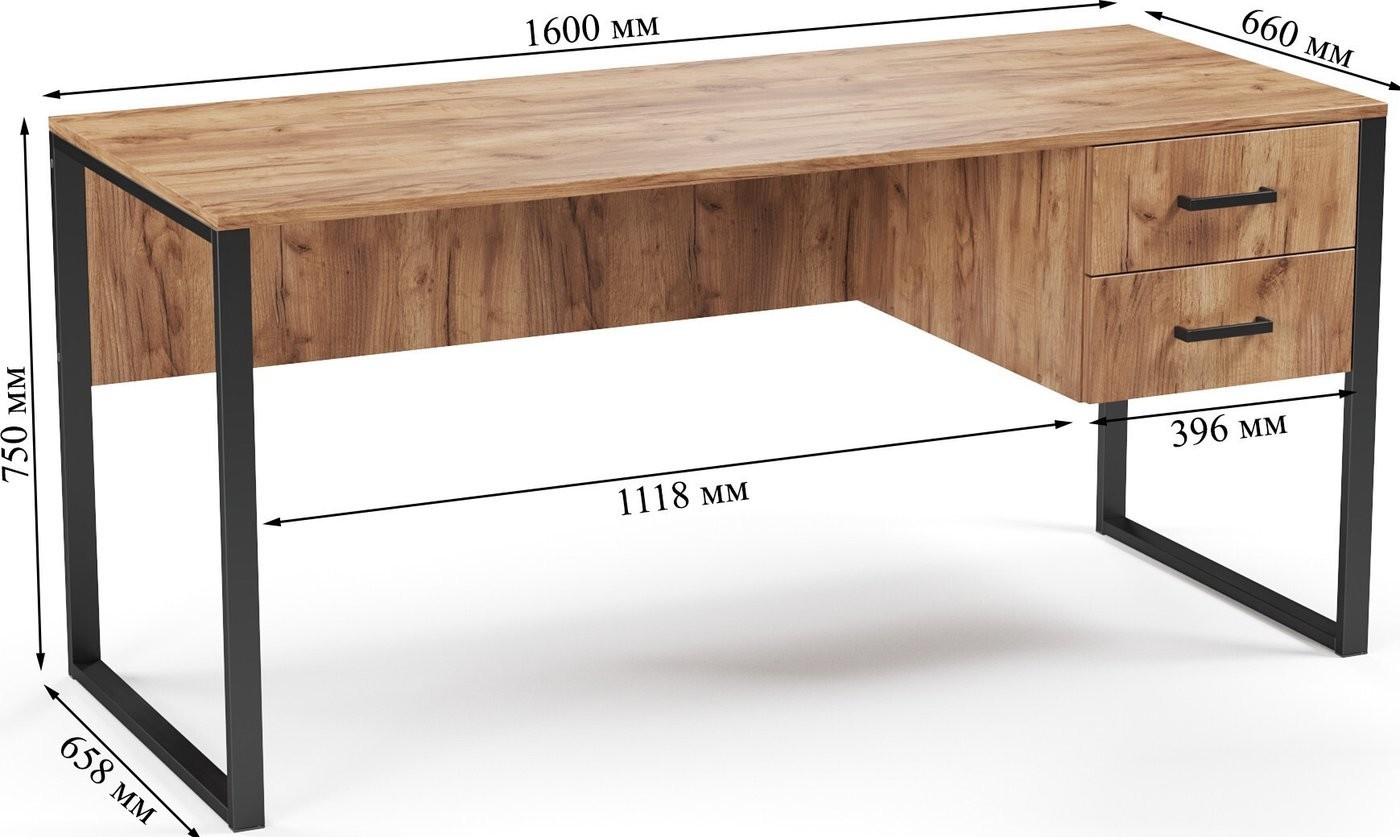 Стол Soma Slava 160x66 (дуб крафт золотой/черный)