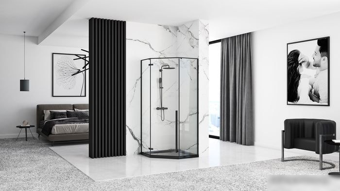 Душевой поддон Rea Diamond 90x90 (черный)