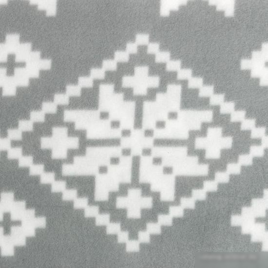Плед Экономь и Я Зимние узоры 6881741 130x150 (белый/серый, 160 гр/м2)